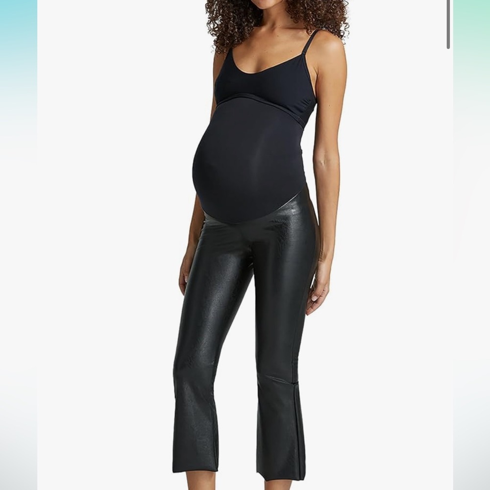 commando Faux Leather Maternity Cropped Flare Leggings Size M
